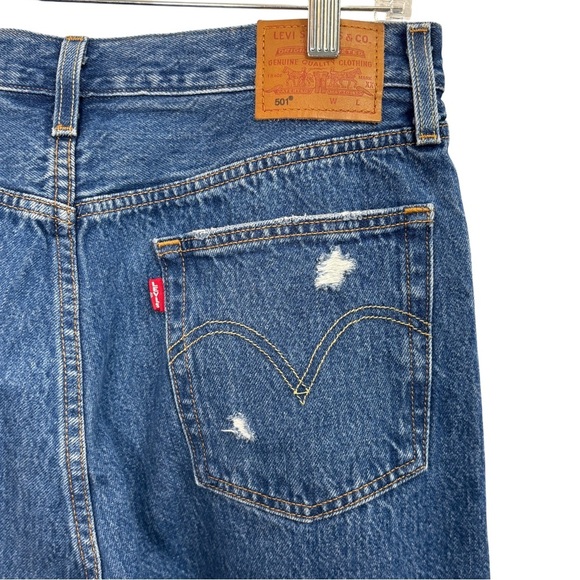 Levi's Blue Straight Leg Distressed Denim 30W L36 - Picture 3 of 12